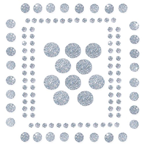 Oblique-Unique® - 120 x Sticker Punkte Silber I Glitzer Sticker I Deko Basteln Geschenke von Oblique Unique