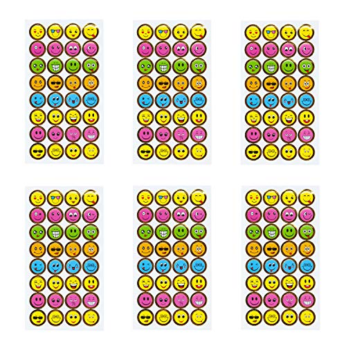 Oblique Unique® 192 Smiley Sticker - Freude Positiv Bunt Deko Dekoration Verzierung Aufkleber für Geschenke Karten zum Basteln Spielen selbstklebend von Oblique Unique