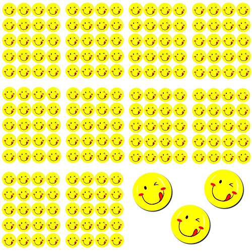 Oblique-Unique® 200 x Smiley Face Sticker I Rausgestreckte Zunge I 200 x Ø 20cm I Dekoration I Kinder Geburtstag von Oblique Unique