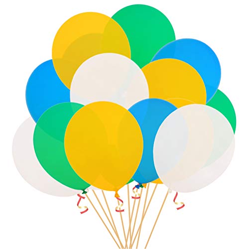 Oblique Unique® 20x Luftballons bunt im Mix für Geburtstag Feier Party Ballons - Blau Grün Gelb Weiß von Oblique Unique