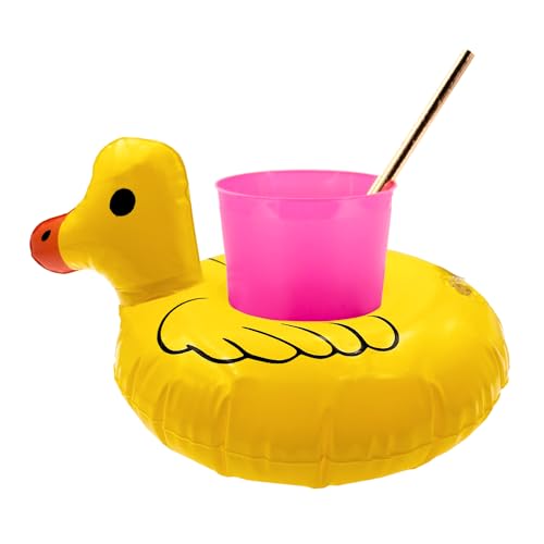 Oblique Unique® 5X Aufblasbarer Getränkehalter Trinkhalter Ente Cup Holder Mini Pool Spielzeug für Pool Party von Oblique Unique