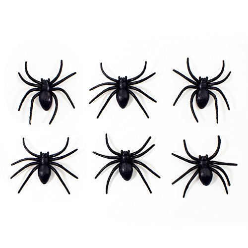 Oblique-Unique® 6X Spinnen Groß Schwarz Halloween Fasching Karneval Tisch Deko Scherz Artikel zum Gruseln und Erschrecken von Oblique Unique