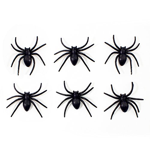 Oblique Unique® 6X Spinnen Groß Schwarz Halloween Fasching Karneval Tisch Deko Scherz Artikel zum Gruseln und Erschrecken von Oblique Unique