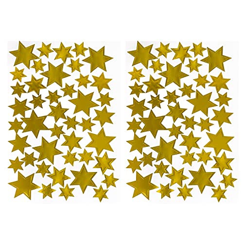 Oblique Unique® 86 Sterne Sticker Stern Aufkleber für Weihnachten Weihnachtsdeko Geschenkdeko Basteln Glänzend (Gold) von Oblique Unique
