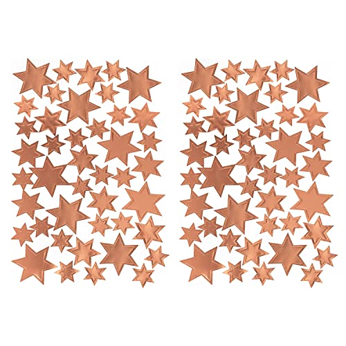 Oblique Unique® 86 Sterne Sticker Stern Aufkleber für Weihnachten Weihnachtsdeko Geschenkdeko Basteln Glänzend (Roségold) von Oblique Unique