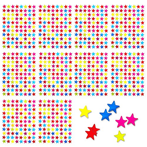 Oblique-Unique® 880 x Sternen Sticker Aufkleber I Bunt I Glänzende Oberfläche I Kinder Geburtstag Party Scrapbooking von Oblique Unique