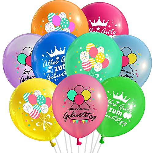 Oblique Unique® Alles Gute zum Geburtstag Luftballon Set 9 Stk. Ballons für Jungs und Mädchen für Kinder Geburtstag Dekoration Feier Party von Oblique Unique