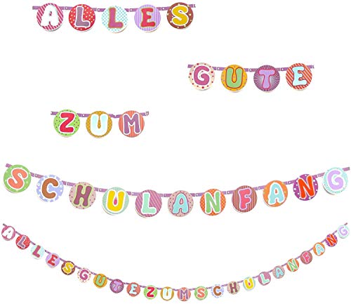 Oblique Unique® Alles Gute zum Schulanfang Girlande Hänge Deko für Schuleinführung Einschulung Schulanfang Dekoration Banner Schule Jungs Mädchen von Oblique Unique