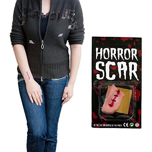 Oblique Unique® Blutige Narbe Haut Applikation Horror Ritzen Halloween von Oblique Unique