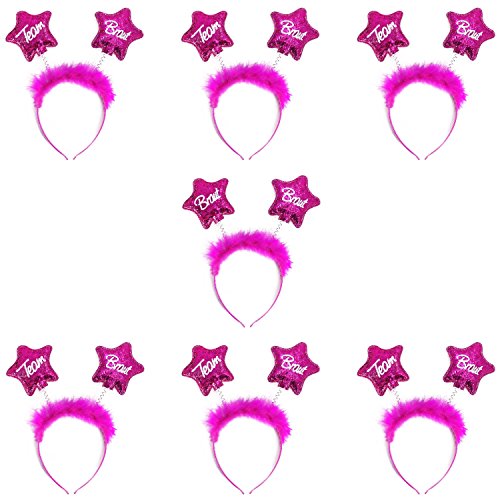 Oblique-Unique® Braut + Team Braut Haarreifen Set für Junggesellinnenabschied JGA Hochzeit in Pink von Oblique-Unique