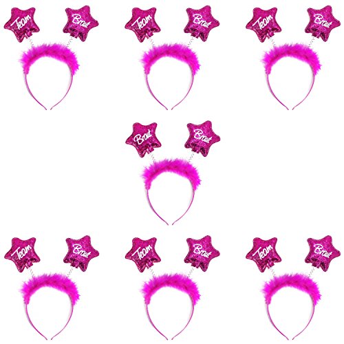 Oblique Unique Braut + Team Braut Haarreifen Set für Junggesellinnenabschied JGA Hochzeit in Pink von Oblique Unique
