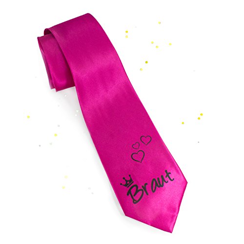 Oblique Unique® Braut Krawatte in Pink Junggesellinnenabschied Hochzeit Braut JGA Pink von Oblique Unique