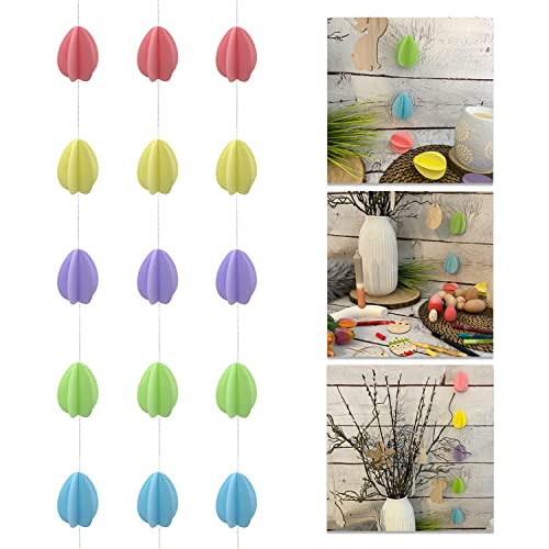 Oblique Unique® Deckenhänger 3D Girlande Bunt - hängende Papiergirlande Banner Deko - Motiv wählbar (Eier Bunt) von Oblique Unique