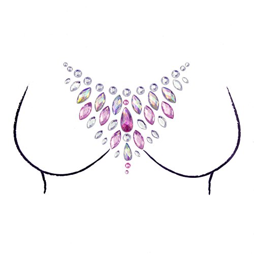 Oblique Unique® Dekolleté Aufkleber Strasssteine Juwelen Sticker Schmucksteine Selbstklebend für Junggesellenabschied JGA Fasching Karneval Fest Feier Party von Oblique Unique