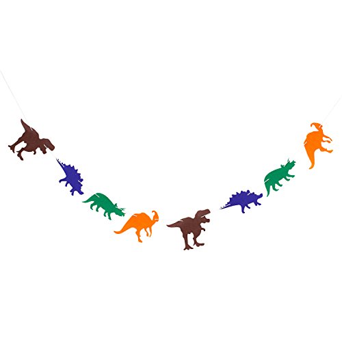 Oblique Unique® Dino Girlande Dinosaurier Banner für Jungs Kinderzimmer Deko Kinder Geburtstag Feier Party Farbmix von Oblique Unique