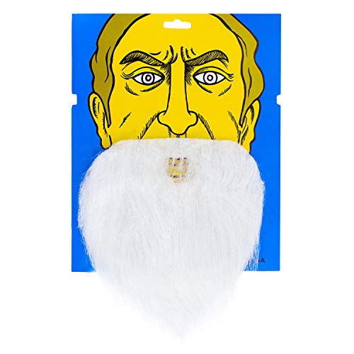Oblique Unique® Falscher unechter Bart für Fasching Karneval Party Weihnachtsmann Elf Alter Mann Kostüm mit Gummiband Vollbart Weiß von Oblique Unique