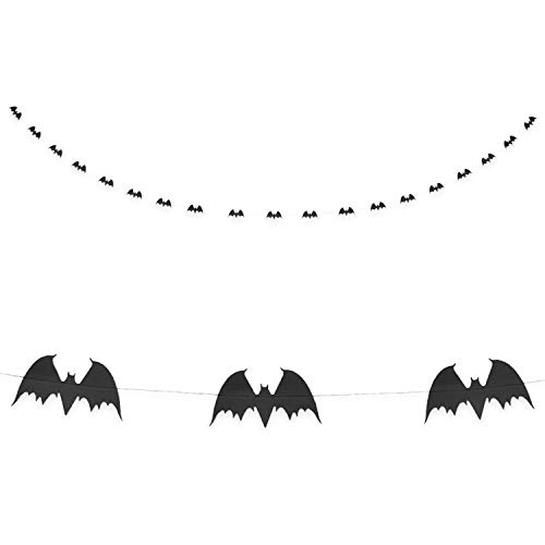 Oblique Unique® Fledermaus Girlande mit 20 Fledermäusen 3m Schwarz Deko für Halloween Party Fasching Karneval Dekoration zum Gruseln und Erschrecken von Oblique Unique