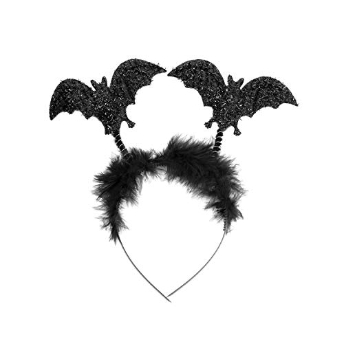 Oblique Unique® Fledermaus Haarreifen mit Glitzereffekt für Prank Monster Grusel Horror Halloween Karneval Fasching Kostüm Accessoire von Oblique Unique