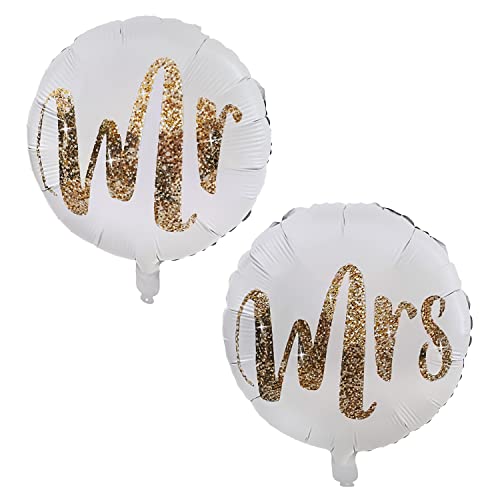 Oblique Unique® Folien Luftballons mit der Aufschrift “Mr. und Mrs.” Folienballon Hängedekoration Paar Ballons für Hochzeitsdeko JGA Partyschmuck von Oblique Unique