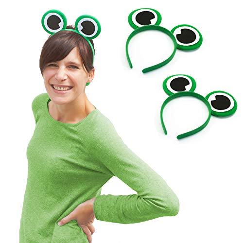 Oblique Unique® Haarreif Set - 2x Haarreifen mit Frosch Augen Froschkostüm Fasching Karneval Motto Party von Oblique Unique