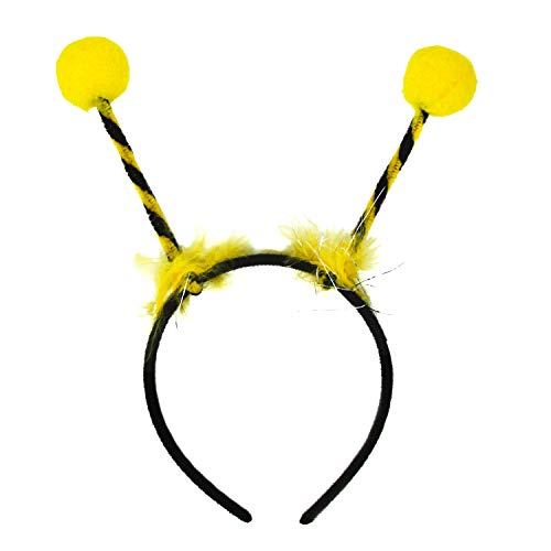 Oblique Unique® Haarreifen Biene Marienkäfer Haarreif mit Bommeln für Karneval Fasching Motto Party Bienenkostüm zum Verkleiden Gelb Schwarz von Oblique Unique