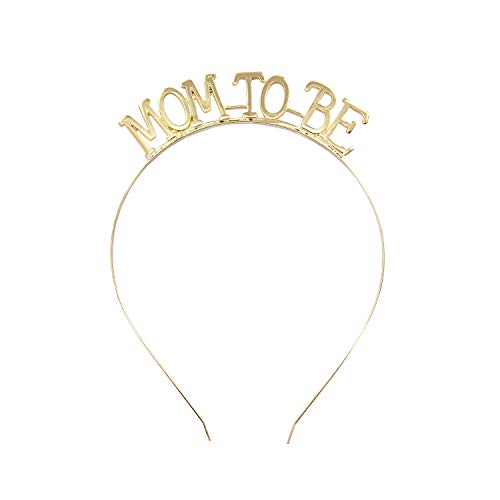 Oblique Unique® Haarreifen Mom to Be Haarreif für Baby Shower Baby Party Mädchen Junge in Gold aus Metall von Oblique Unique