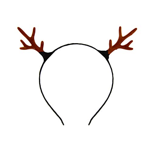 Oblique Unique® Haarreifen Rentier Hirsch REH Geweih Haarreif in Braun Kopfschmuck Accessoire für Weihnachten Fasching Karneval von Oblique Unique