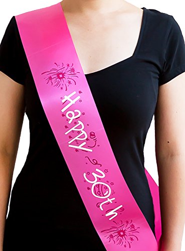 Oblique Unique® Happy Birthday Schärpe 30er Geburtstag I 30. Jubiläum von Oblique Unique