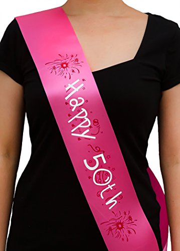 Oblique Unique® Happy Birthday Schärpe 50er Geburtstag I 50. Jubiläum von Oblique Unique