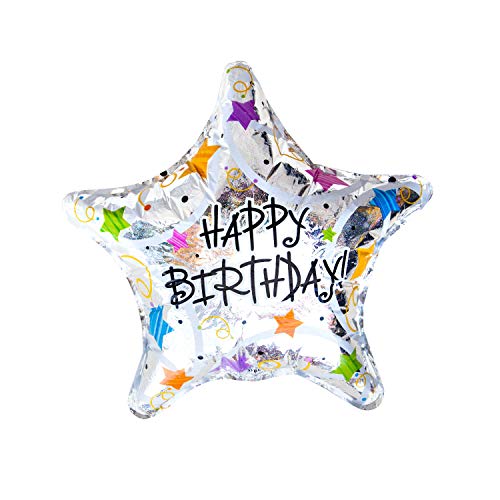 Oblique Unique® Happy Birthday Stern Folien Luftballon in Silber für Geburtstag Kindergeburtstag Jubiläum Party Feier Deko Ballon Folienballon von Oblique Unique