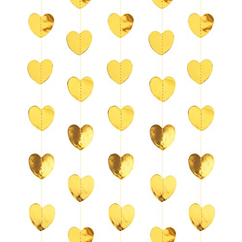 Oblique Unique Herz Girlande Deckenhänger Banner mit Herzen Deko für JGA Junggesellinnenabschied Hen Party Hochzeit Valentinstag Geburtstag Party - Farbe wählbar (Gold) von Oblique Unique