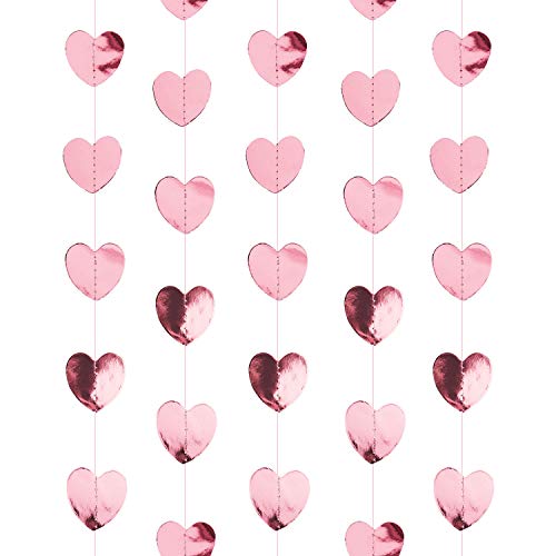 Oblique Unique® Herz Girlande Deckenhänger Banner mit Herzen Deko für JGA Junggesellinnenabschied Hen Party Hochzeit Valentinstag Geburtstag Party - Farbe wählbar (Roségold) von Oblique Unique