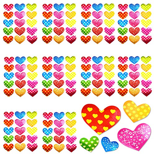 Oblique Unique® Herz Sticker 150Stk Selbstklebend I Bunt I Glänzend I Scrapbooking Deko I Kinder I Geburtstag von Oblique Unique