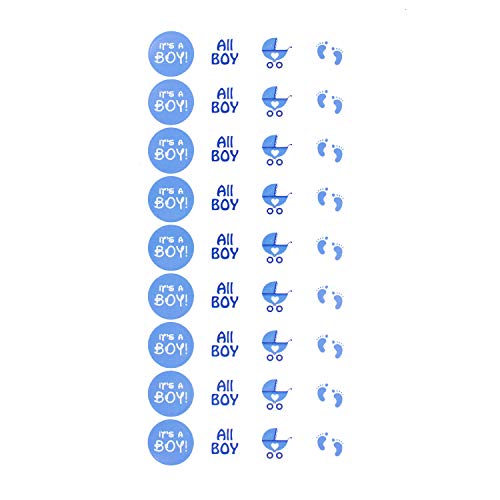 Oblique-Unique® Its a Boy Baby Shower Party Sticker 108 Stück in Blau Aufkleber für Jungs von Oblique-Unique