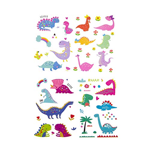 Oblique Unique® Kinder Dino Tattoo Set Farbenfrohe Temporäre Dinosaurier Tattoos zum Spielen Spielspass zum Kindergeburtstag von Oblique Unique