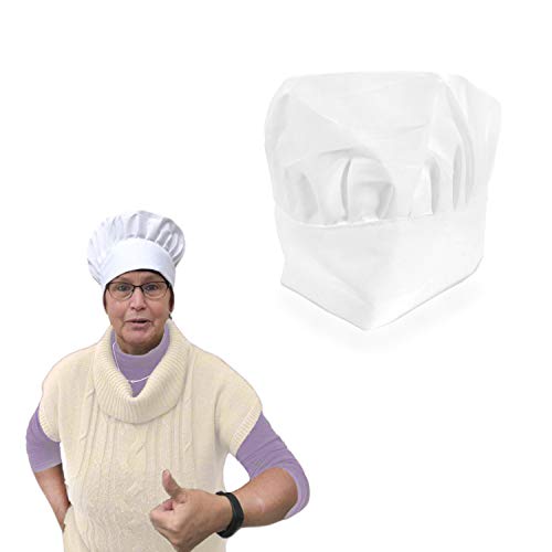 Oblique Unique® Kochmütze Koch Chef Hut Mütze Kopfbedeckung Kostüm Accessoire Fasching Karneval Motto Party Unisex Einheitsgröße Weiß von Oblique Unique