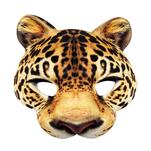 Oblique Unique® Leoparden Maske Gesichtsmaske Leopard für Halloween Kostüm Karneval Fasching Motto Party als Tier Verkleidung und zum Spielen von Oblique Unique