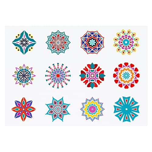 Oblique Unique® Mandala Sticker 24 Stück Blumen Aufkleber zum Spielen Basteln Scrapbooking Dekorieren von Geschenken für Kindergeburtstag Mädchen UVM. von Oblique Unique