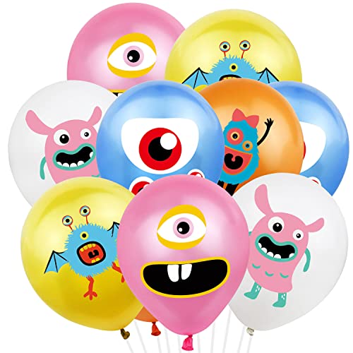 Oblique Unique® Monster Luftballon Set 10 Stk. Ballons für Jungs und Mädchen für Kinder Geburtstag Schuleinführung Schulanfang Motto Party von Oblique Unique