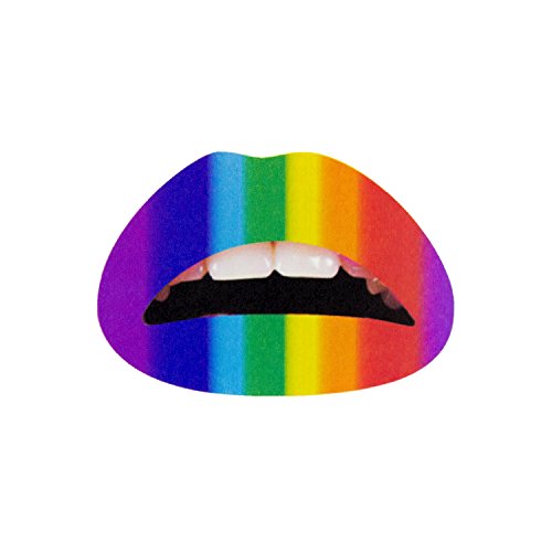 Oblique Unique® Mundtattoo Lippen Tattoo - wählbar - für Party Feier Halloween Fasching Karneval UVM. (Regenbogen) von Oblique Unique