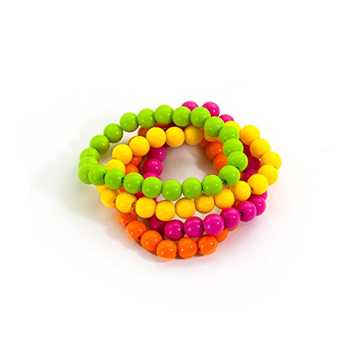 Oblique Unique® Perlen-Armbänder 4er Set Neon, Einheitsgröße von Oblique Unique