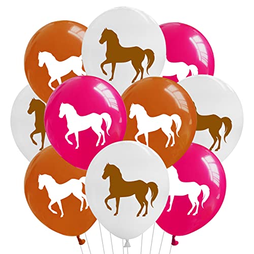 Oblique Unique® Pferde Luftballon Set 10 Stk. Western Ballons für Jungs Mädchen Kinder Geburtstag Schuleinführung Schulanfang Motto Party von Oblique Unique