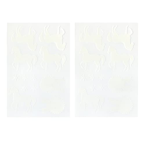 Oblique Unique® Pferde Sticker Set 24 Stk. Pferd Aufkleber für Kinder Pferde Sterne Turnierschleife für Kindergeburtstag zum Spielen Basteln Scrapbooking (Weiß) von Oblique Unique
