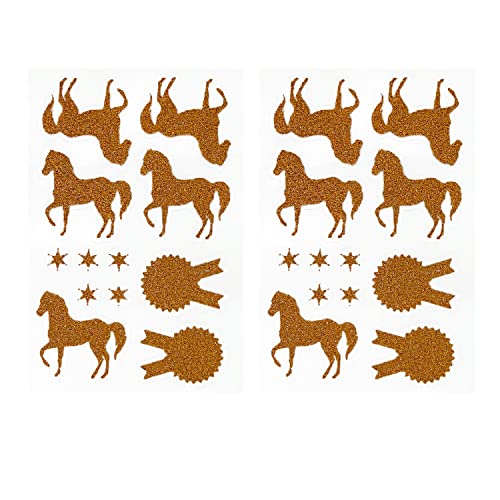 Oblique Unique® Pferde Sticker Set 24 Stk. Pferd Aufkleber für Kinder Pferde Sterne Turnierschleife für Kindergeburtstag zum Spielen Basteln Scrapbooking von Oblique Unique