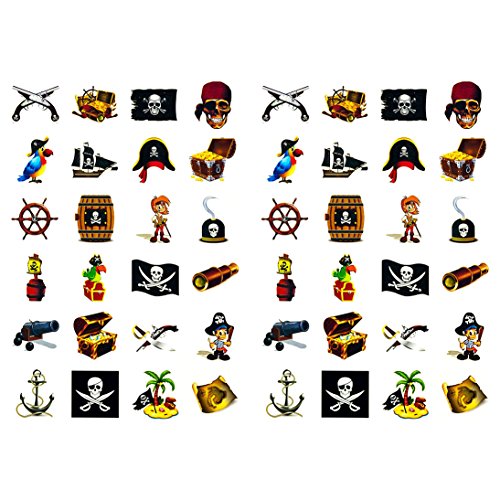 Oblique Unique® Piraten Sticker Set 48 Kinder Aufkleber - Verschiedene Piraten Motive Kinder Geburtstag Spielen von Oblique Unique