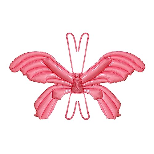 Oblique Unique® Schmetterling Folien Ballon Engel Flügel XXL Luftballon zum Umbinden für Kinder Geburtstag Hochzeit Frühling Sommer Party Fasching Karneval (Rosa) von Oblique Unique