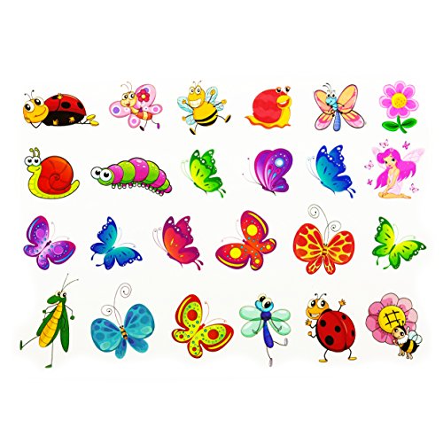 Oblique Unique® Schmetterling Tattoo Set 48 Stück Kindertattoos Tattoo Verschiedene Motive Kinder Spielen von Oblique Unique