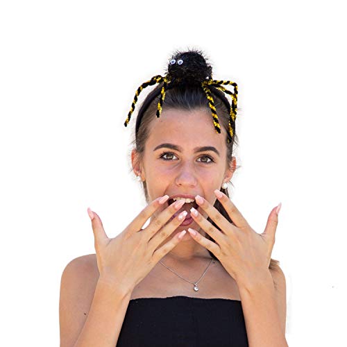 Oblique Unique® Spinne Haarreifen mit Langen Beinen Horror Kostüm Accessoire Haarreif für Halloween Karneval Fasching Motto Party Schwarz Gold von Oblique Unique