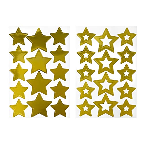 Oblique Unique® Sterne Sticker Set 28 STK. Stern Aufkleber für Weihnachten zum Dekorieren Spielen Basteln Scrapbooking als Geschenkdeko Weihnachtsdeko (Gold) von Oblique Unique