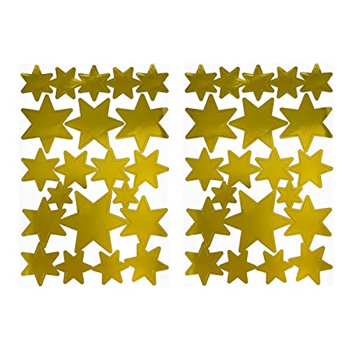 Oblique Unique® Sterne Sticker Set 42 Stk. Stern Aufkleber für Weihnachten zum Dekorieren Spielen Basteln Scrapbooking als Geschenkdeko Weihnachtsdeko (Gold) von Oblique Unique